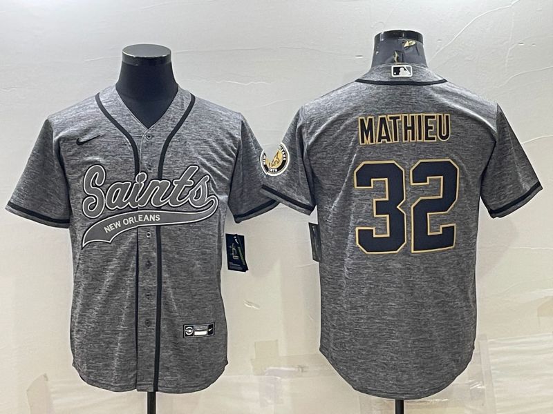 Men New Orleans Saints #32 Mathieu Grey hemp ash 2022 Nike Co branded NFL Jersey->cleveland browns->NFL Jersey